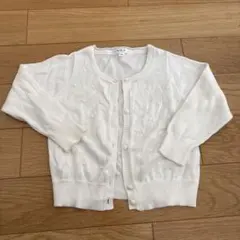 【美品】【a.v.v】ドットオフホワイトカーディガン　100cm タグ無し