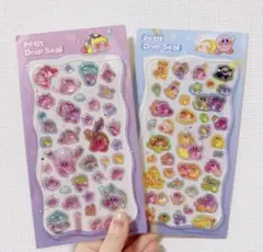 2枚セット　可愛い　星のカービィ　硬い3Dシール　ドロップシール　手帳シール交換