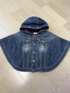 ミキハウス　DOUBLE.B デニムポンチョ 90