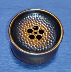 銅製　茶こぼし　水こぼし　建水　鎚目模様