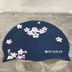 シリコンスイムキャップ桜の花柄 ネイビー