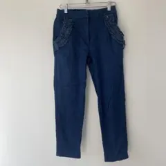 韓国フリルポケットデニムパンツ