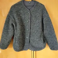 ユニクロ　ボアフリース　リラックスカーディガン ダークグレー　M