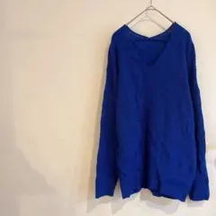 冬物SALE❣️長袖ニットセーター 【40】Ｖネック ゆったり