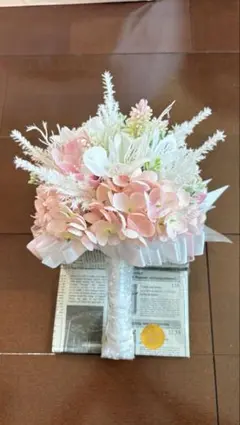 ウェディングブーケ　pink and whiteブーケ