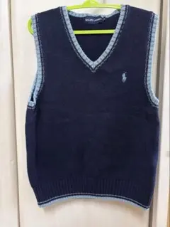 Ralph Lauren Vネックベスト ネイビー　ラルフローレン 110