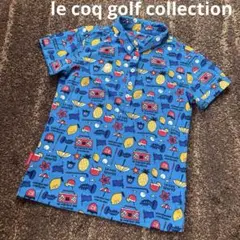 極美品極上品ルコックゴルフコレクション レディース シャツPOP総柄ブルー M