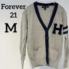 美品✨Forever 21 グレー ネイビー カーディガン 【M】