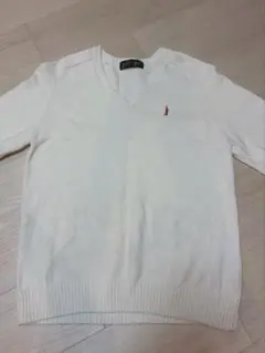 East Boy ホワイト Vネック セーター