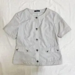 ニューヨーカー NEW YORKER ノーカラージャケット グレー 半袖 11号のサムネイル