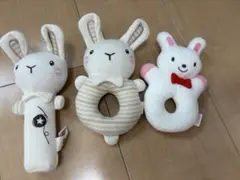 ミキハウス ラトル　うさぎと普通うさぎ
