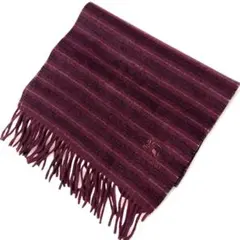 【美品】バーバリー ブラックレーベル ボーダー カシミヤ100% マフラー