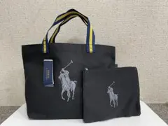 新品 ラルフローレン トートバッグ エコバッグ ポーチ付き 黒