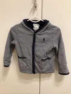 【美品】ラルフローレン　ストライプリバーシブルパーカー 80cm