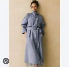 スナイデル ウロコカシミアスタンドカラーコート ロングコート パープル 1