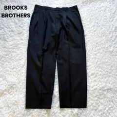 美品 ブルックスブラザーズ パンツ ウール ツータック 黒 L〜XL相当