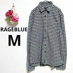a4663 RAGEBLUE 長袖　シャツ　チェック　コットン　カジュアル　M