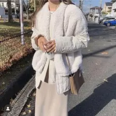 blate 取り外し可能ボアベスト中綿ブルゾン