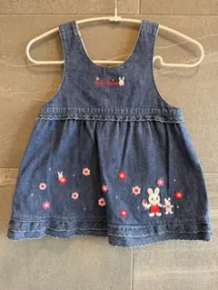 ミキハウス デニムサロペットワンピース 80