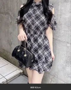 INGNI 2Wayリボン肩あきフリルミニワンピース Mサイズ