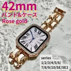 アップルウォッチ　バンド　ケース　ローズ applewatch　42mm