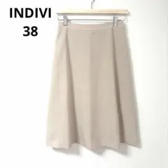 【美品】INDIVI ナチュリーツイルフレアスカート ベージュ 38