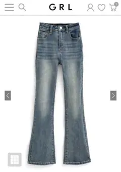 【新品未使用】GRLセミフレアデニムパンツ【ブルー】