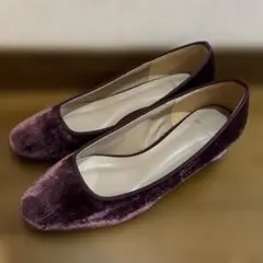 ベルベットパンプス　ワイン