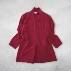 カーディガン 羽織り 赤 М 上品 ゆったり カジュアル