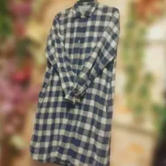 大きいサイズ★goodday★シャツワンピース※パープルチェックLL