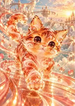 猫 デジタルアート 写真L版 1枚 サンプル212