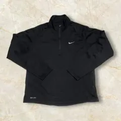 NIKE プルオーバー ブラック USサイズ ジップ スウッシュ 刺繍ロゴ