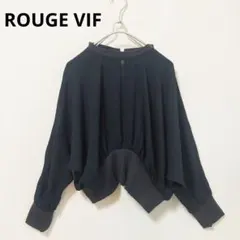 ROUGE VIF　ストレッチジョーゼットブラウス　ネイビー　アバハウスのサムネイル