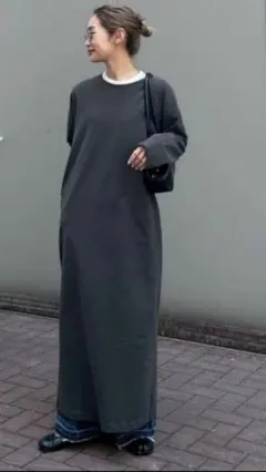 【PON企画】クルーネックロングカットワンピース