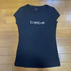 bebe ラインストーン Tシャツ ブラック