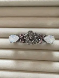 花モチーフ クリスタルバレッタ