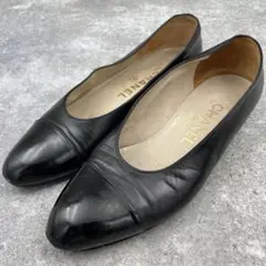 CHANEL シャネル　パンプス　ヒール　靴　黒　レザー　23cmのサムネイル
