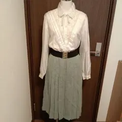 最終値下げAGASA（レナウン）昭和レトロスカートVintage♡ミント色♡薄手のサムネイル