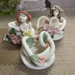 ロマンドール　花かご　小物入れ　　　　　　3個セット　アンティーク