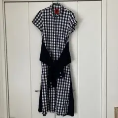 チェック柄シャツワンピース 半袖 ネイビー アンティカ好きな方
