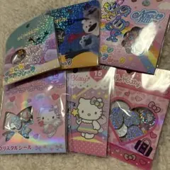 ハローキティ　スンスン　エンジェルブルー　おはじきシール　クリスタルシール