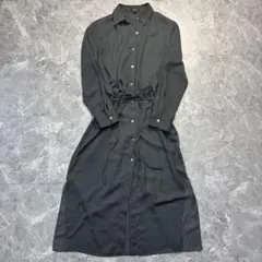 美品♡セオリー　ベルト　シャツワンピース　着丈113 ロング丈　チャコールグレー