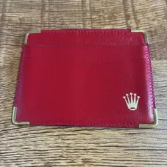 ROLEX ロレックス レザー カードケース 名刺入れ レッド - メルカリ