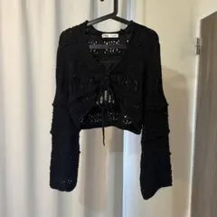 ZARA クロシェニット カーディガン