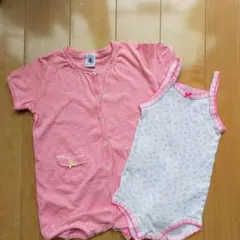 週末限定お値下げ　プチバトー　ロンパース&肌着セット
