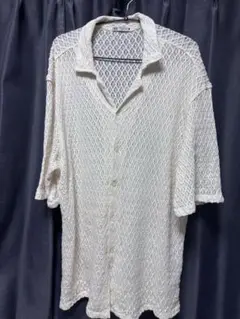 ZARA アイボリー メッシュシャツ 半袖