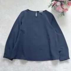グラシア 長袖ブラウス 定番 レディース トップス シンプル 仕事 オフィス 紺