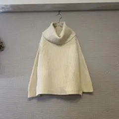 《良品》FRAMeWORK☆３Ｇ片畦オフタートルプルオーバー ウールカシミヤ