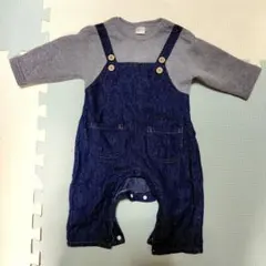 オーバーオール風ロンパース　裏起毛