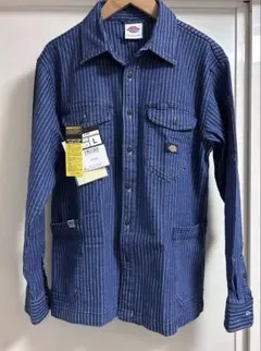 Dickies ワークシャツ ストライプデニム Lサイズ